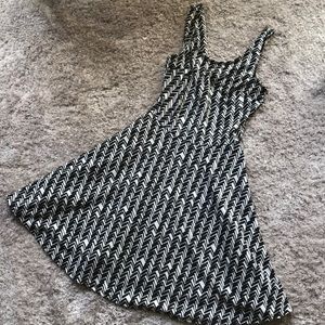 Black and white chevron fit and flare dress!